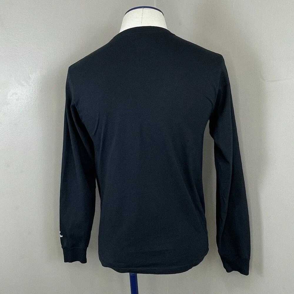 Russell Athletic Mens Small Black Long Sleeve Cotton T-Shirt